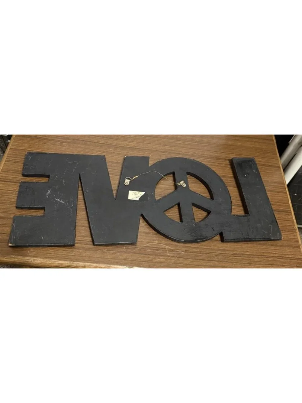 Mosaic Love With Peace Sign Mirror Tiles Mosaic Wall Plaque Pop Art Disco Boho